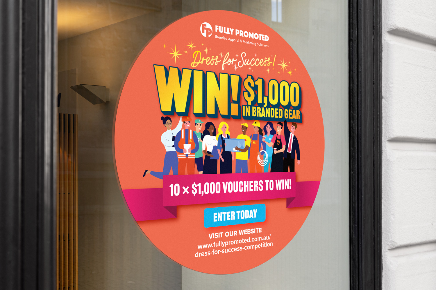 fp dress window sign mockup